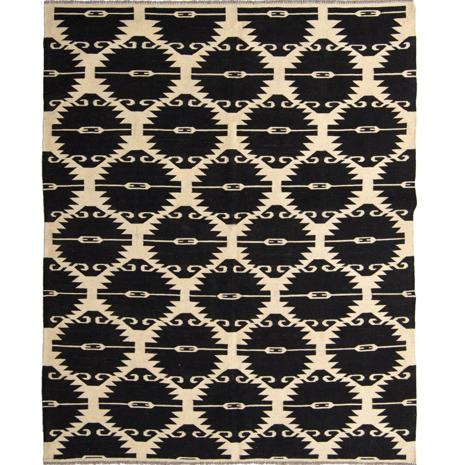 Modern Hand-woven 100% Wool Chobi Kilim Rug 184cm x 235cm