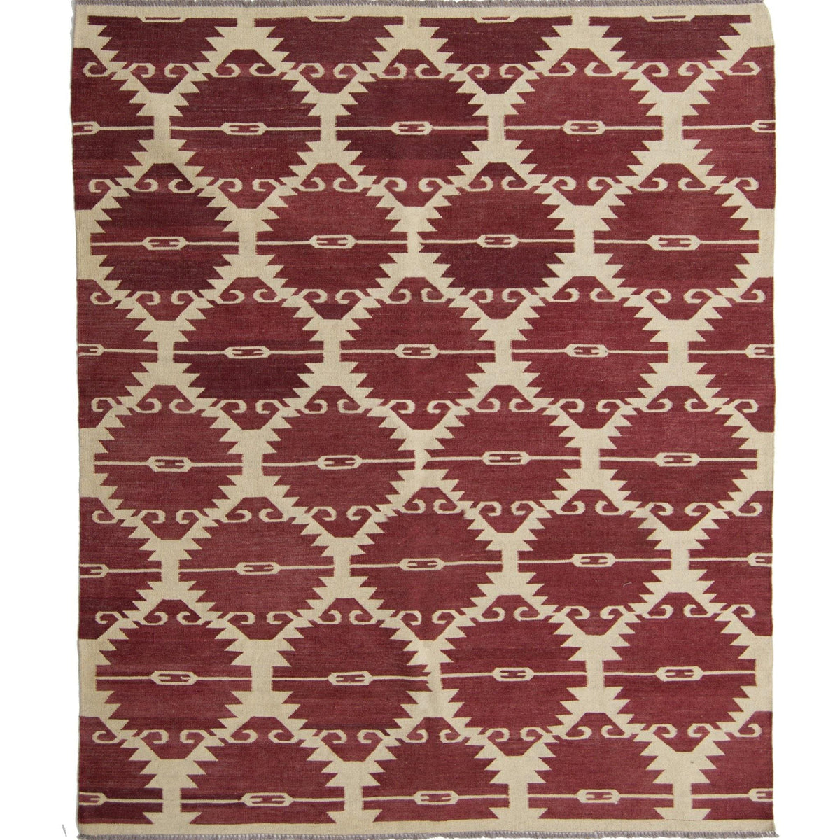 Modern Hand-woven 100% Wool Chobi Kilim Rug 191cm x 238cm