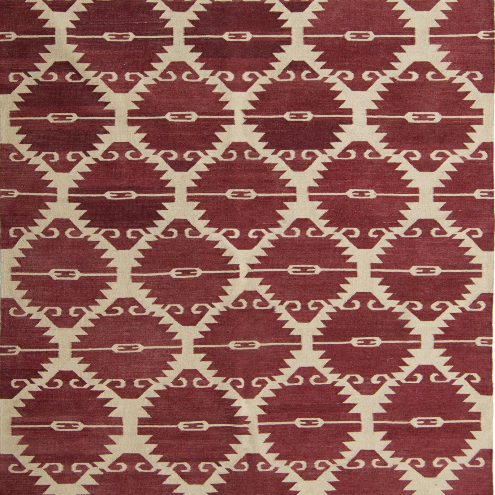 Modern Hand-woven 100% Wool Chobi Kilim Rug 191cm x 238cm