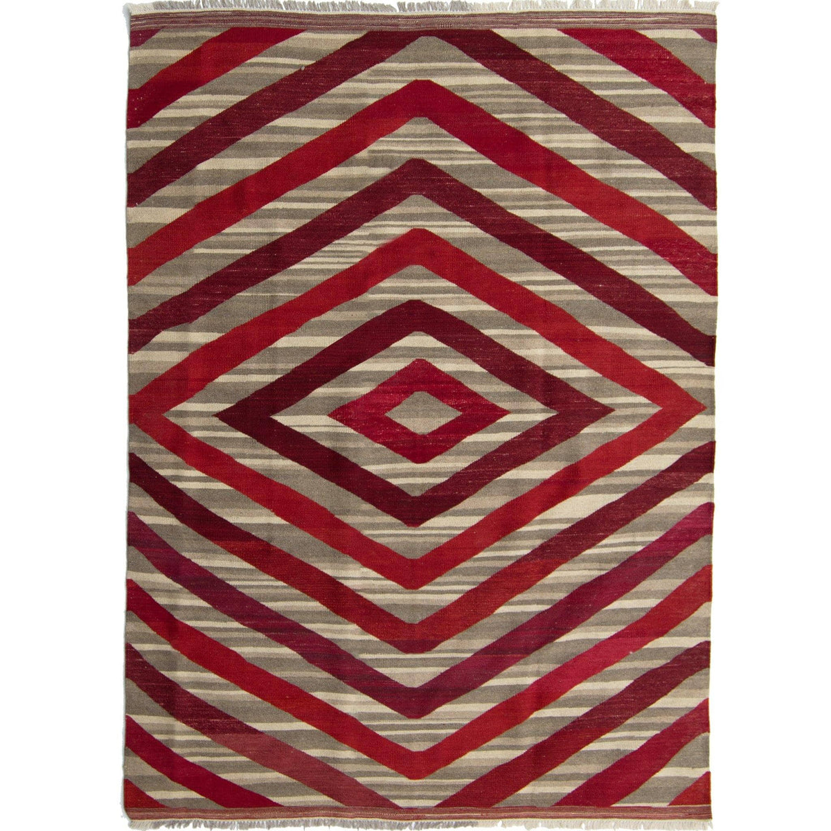 Modern Hand-woven 100% Wool Chobi Kilim Rug 174cm x 236cm