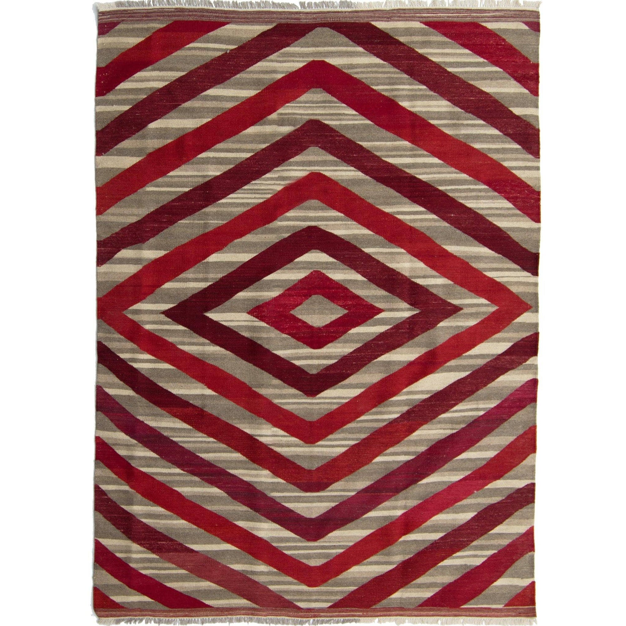 Modern Hand-woven 100% Wool Chobi Kilim Rug 174cm x 236cm