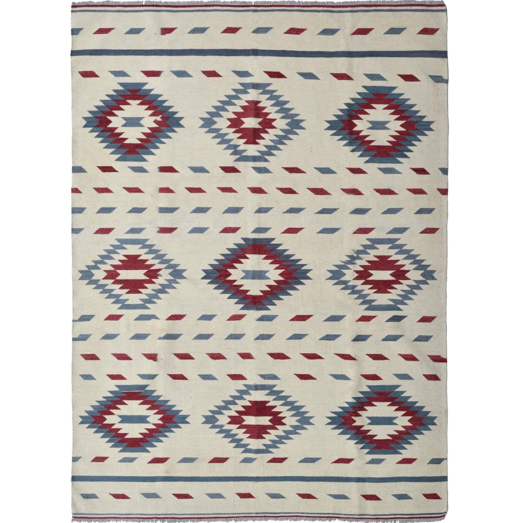 Modern Hand-woven 100% Wool Afghan Chobi Kilim Rug 1.81cm x 241cm