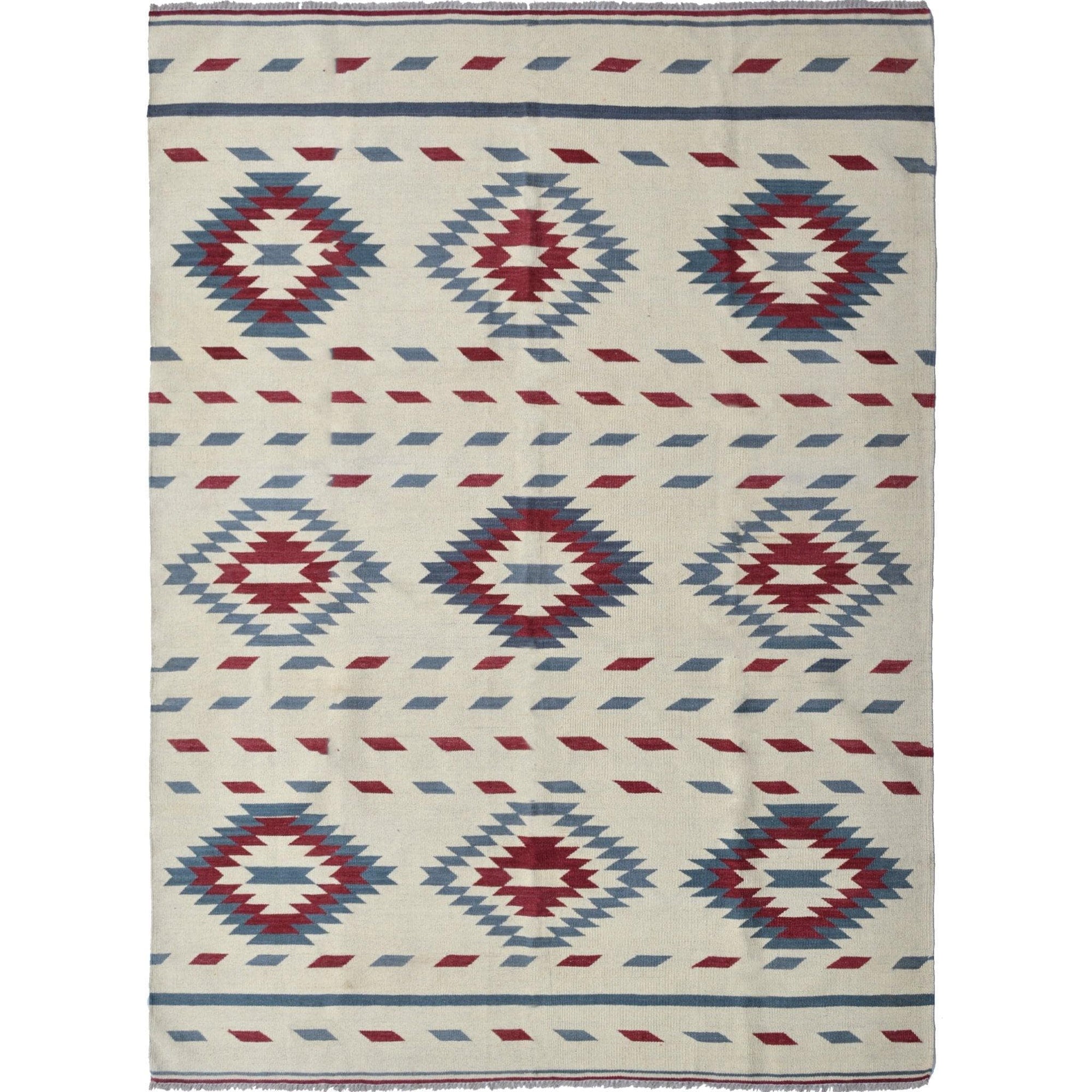 Modern Hand-woven 100% Wool Afghan Chobi Kilim Rug 1.81cm x 241cm