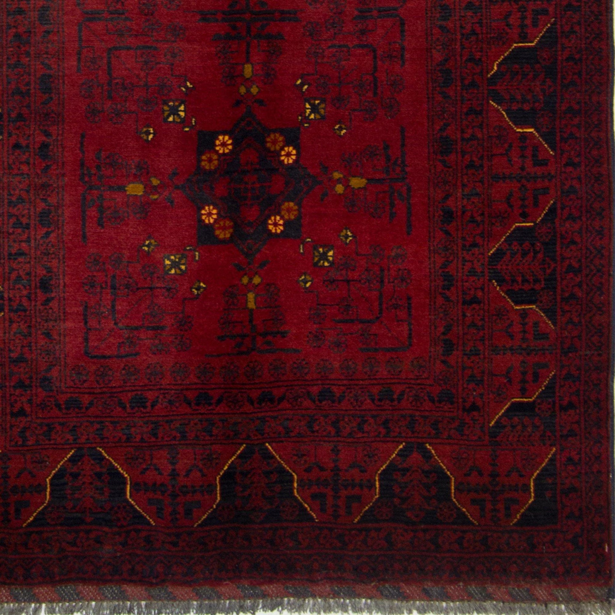 Vintage Hand-knotted 100% Wool Afghan Rug 95 CM X 147 CM