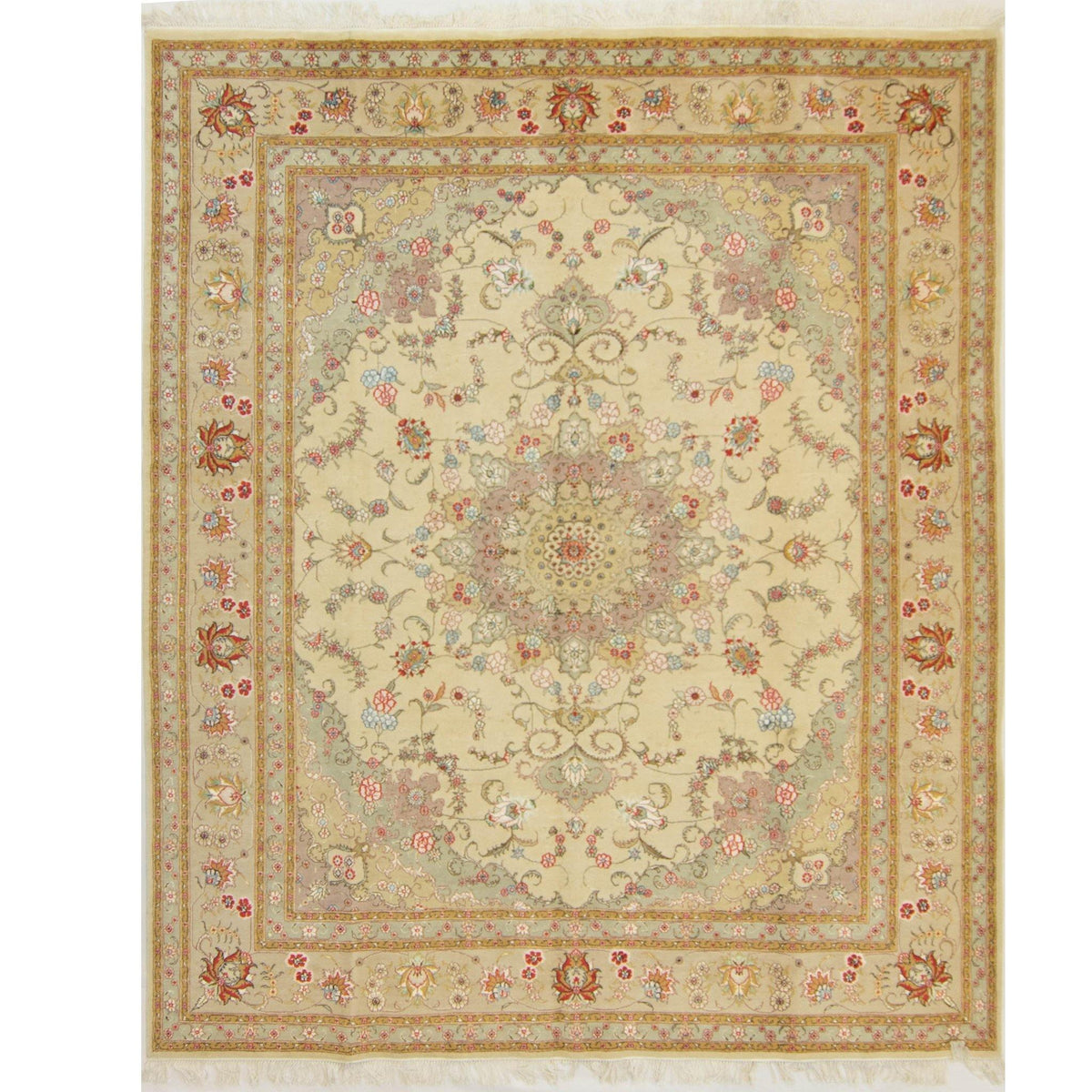 Fine Hand-knotted Persian Tabriz Rug 244cm x 305cm