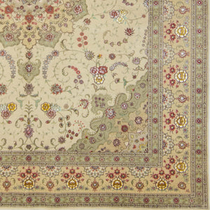 Fine Hand-knotted Wool and Silk Tabriz Rug 244cm x 305cm