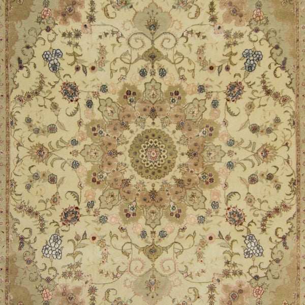 Fine Hand-knotted Wool & Silk Tabriz Rug 244cm x 305cm-