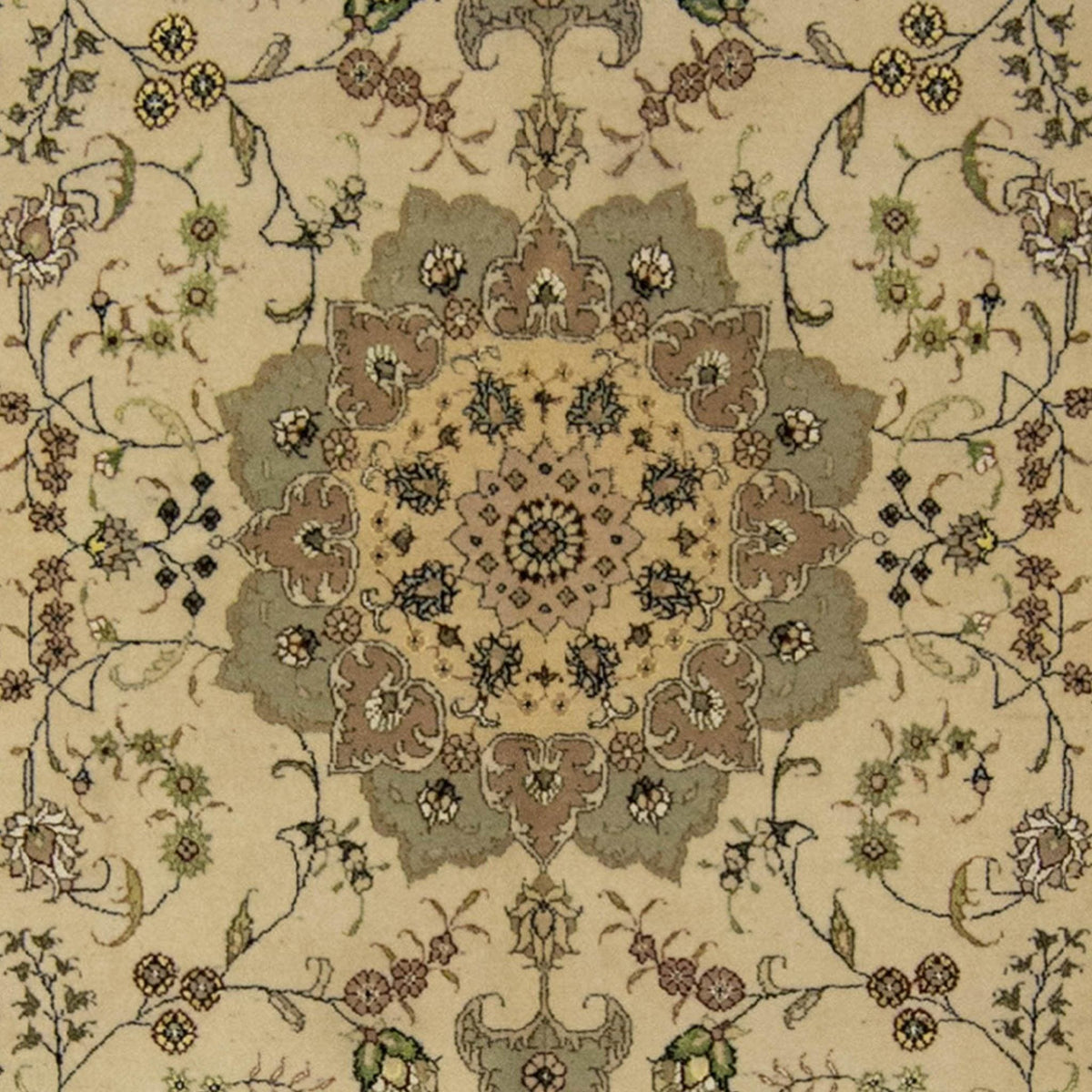 Fine Hand-knotted Wool and Silk Tabriz Rug 122cm x 183cm