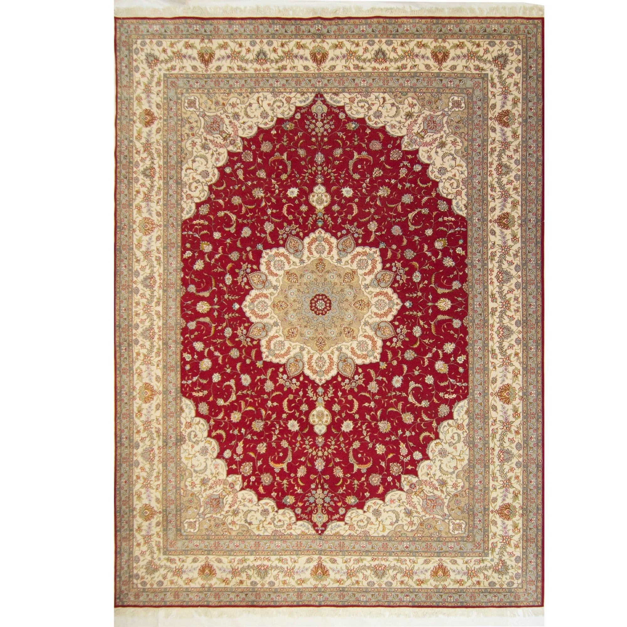 Fine Hand-knotted Wool and Silk Tabriz Rug 305cm x 427cm