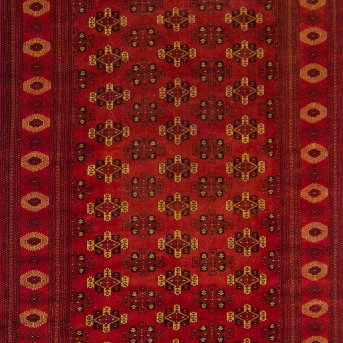 Vintage Hand-knotted Wool Turkmen Rug 228cm x 317cm