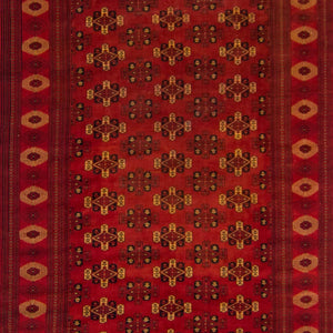 Vintage Hand-knotted Wool Turkmen Rug 228cm x 317cm