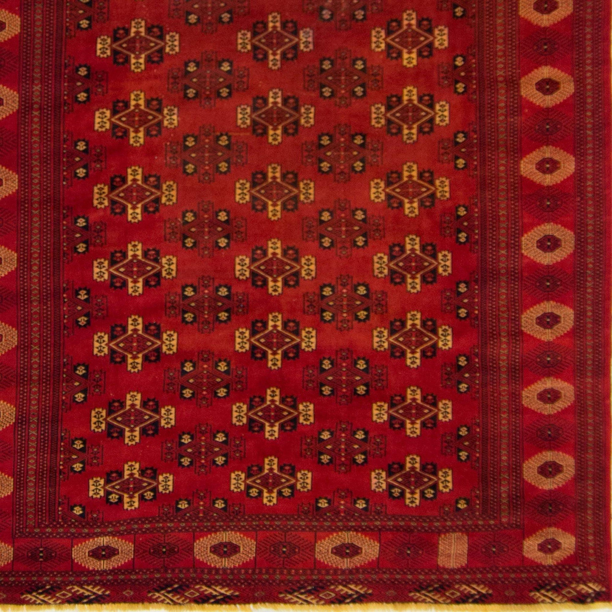 Vintage Hand-knotted Wool Turkmen Rug 228cm x 317cm