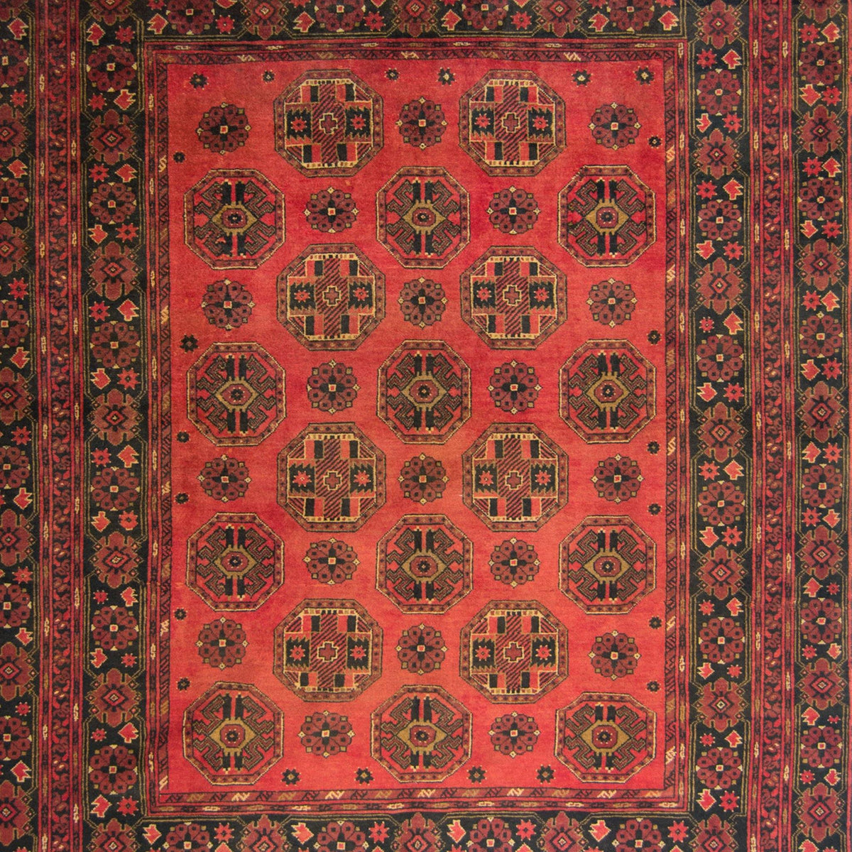 Vintage Hand-knotted 100% Wool Turkmen Rug 207cm x 260cm