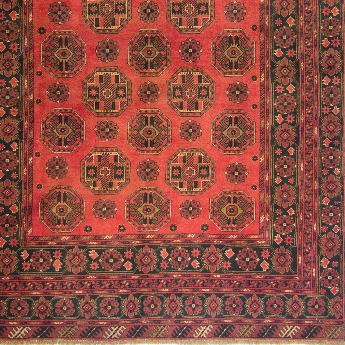 Vintage Hand-knotted 100% Wool Turkmen Rug 207cm x 260cm