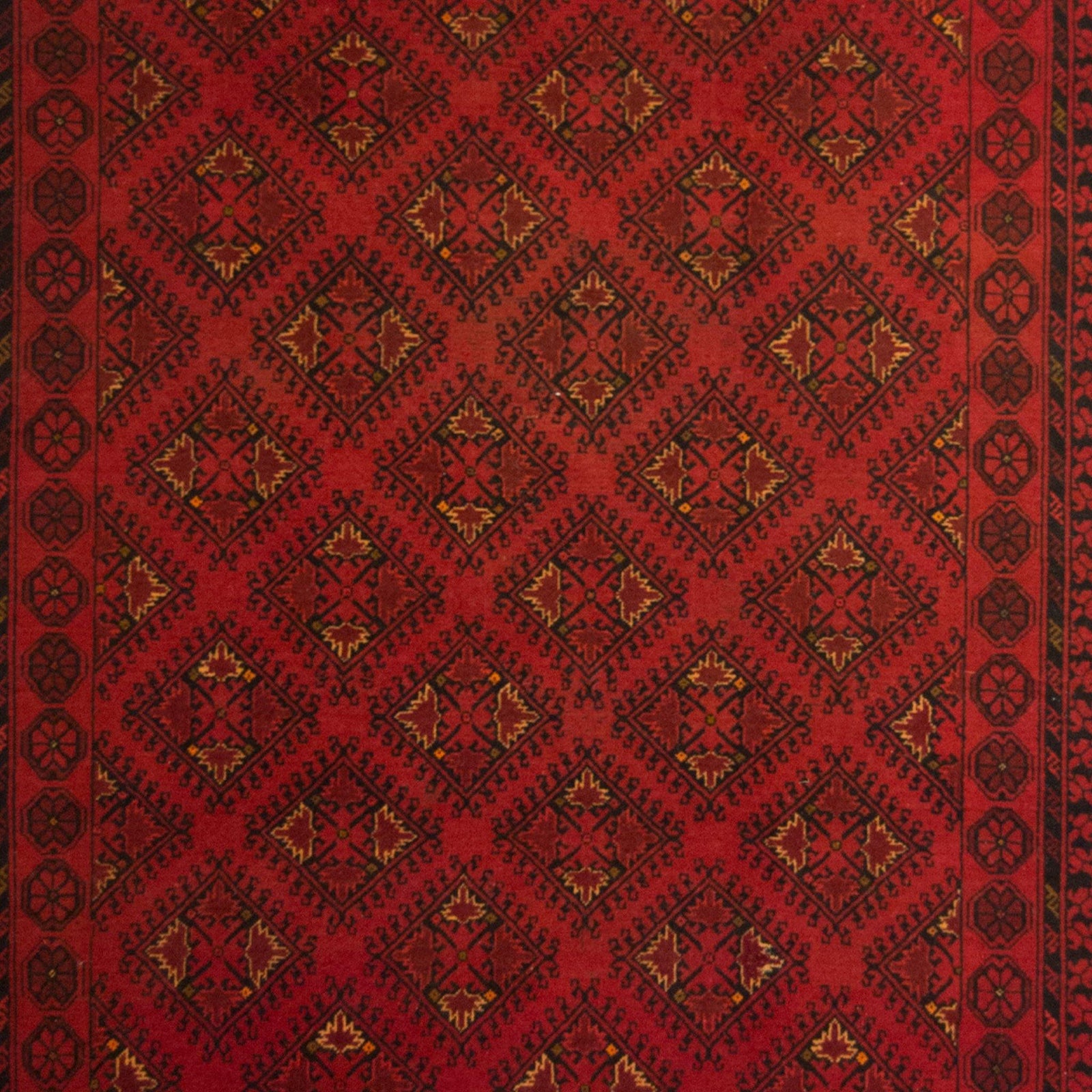 Fine Hand-knotted Wool Afghan Turkmen Rug 144cm x 241cm