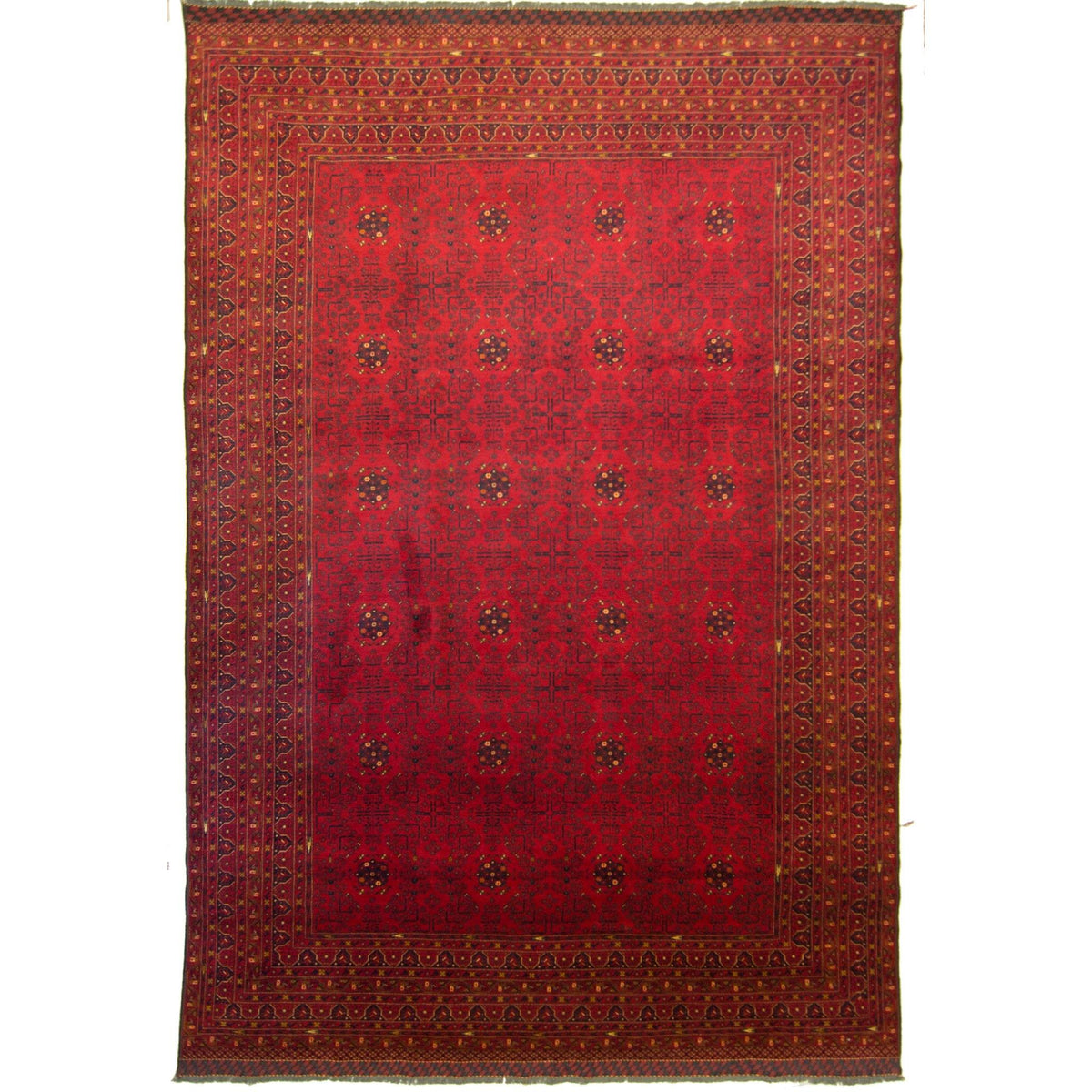 Fine Hand-knotted Wool Afghan Turkmen Rug 292cm x 475cm