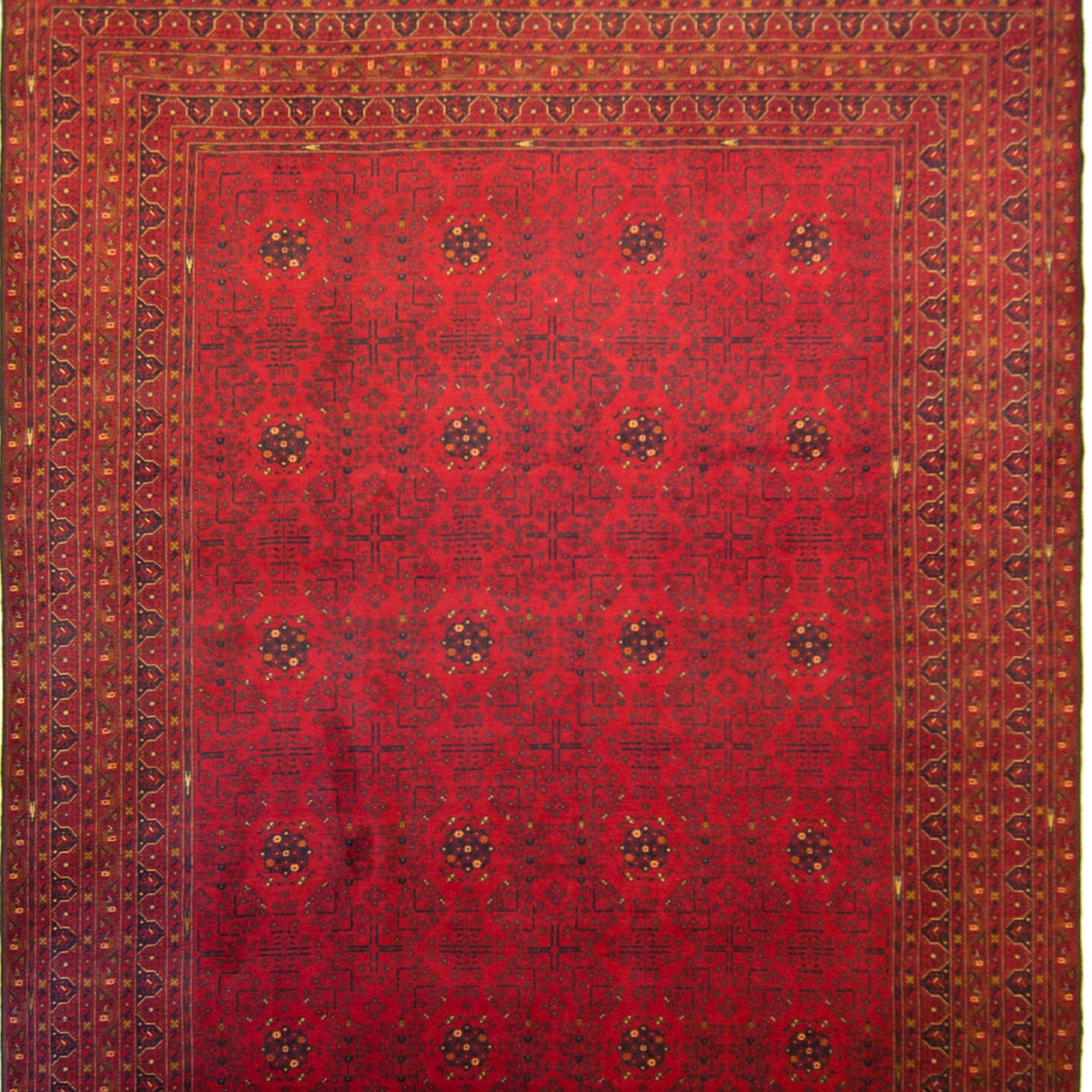 Fine Hand-knotted Wool Afghan Turkmen Rug 292cm x 475cm