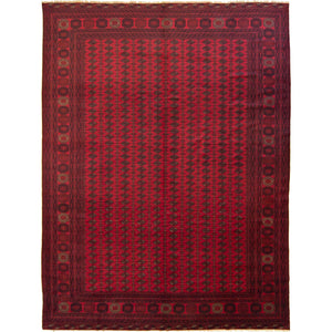 Fine Hand-knotted Wool Afghan Turkmen Rug 294cm x 385cm