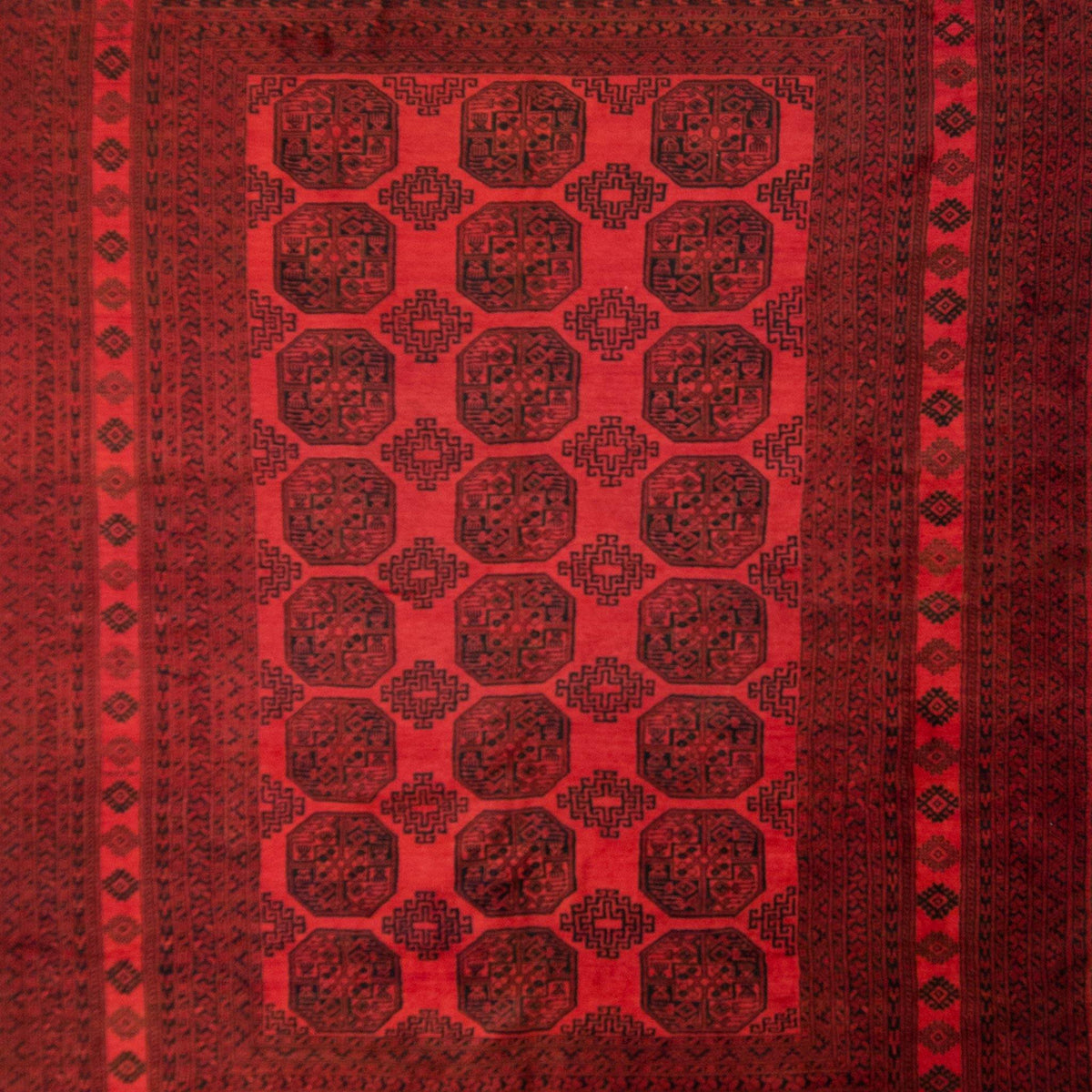 Vintage Hand-knotted Wool Turkmen Rug 263cm x 340cm