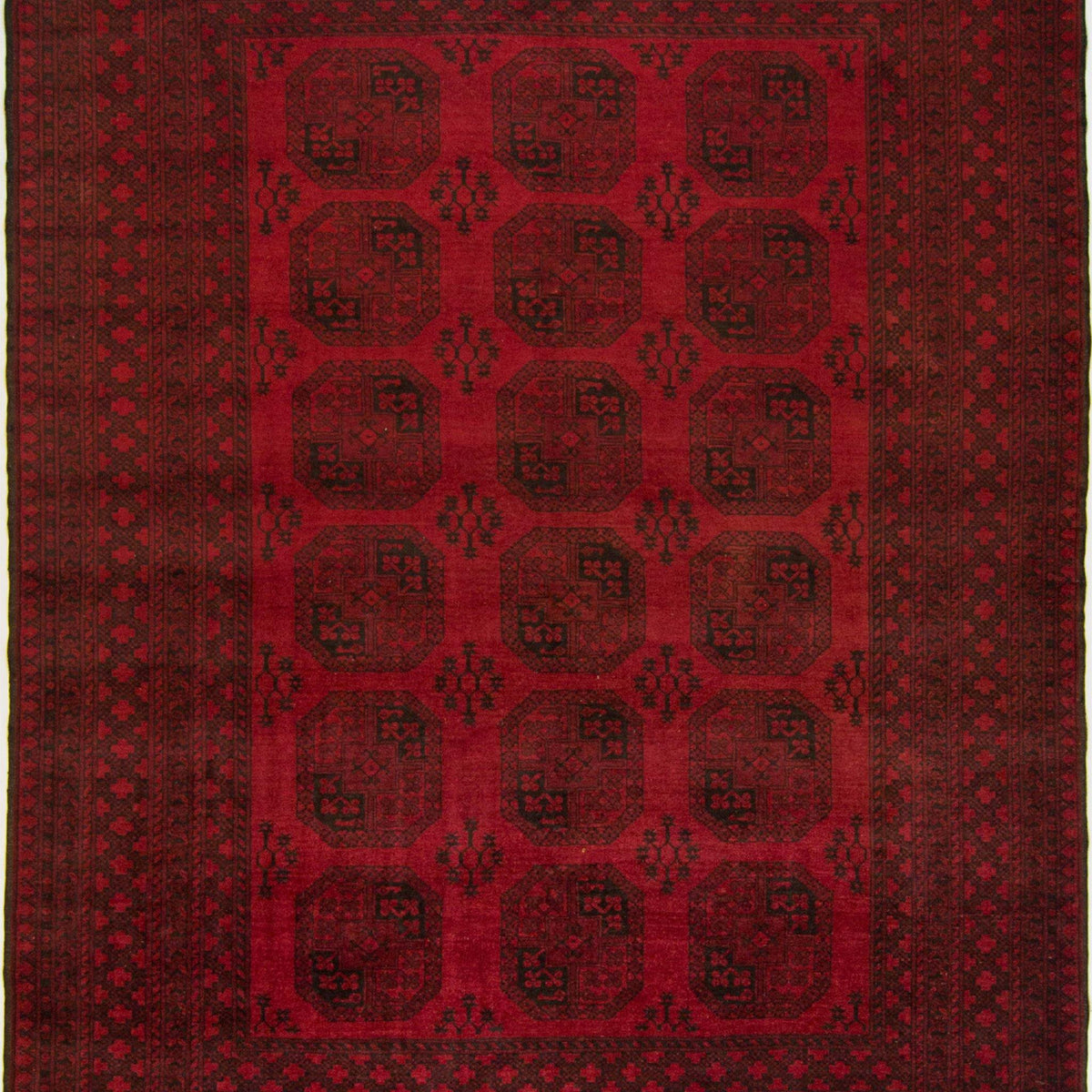 Vintage Hand-knotted 100% Wool Afghan Wool Rug 200 CM X 261 CM