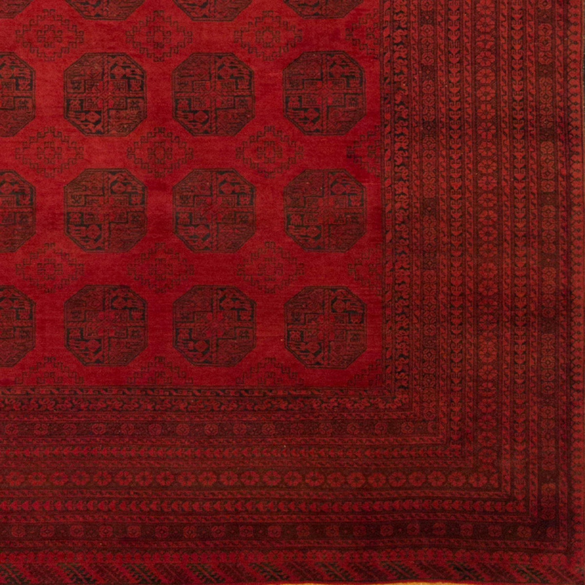 Vintage Hand-knotted 100% Wool Tribal Afghan Rug 195cm X 288cm