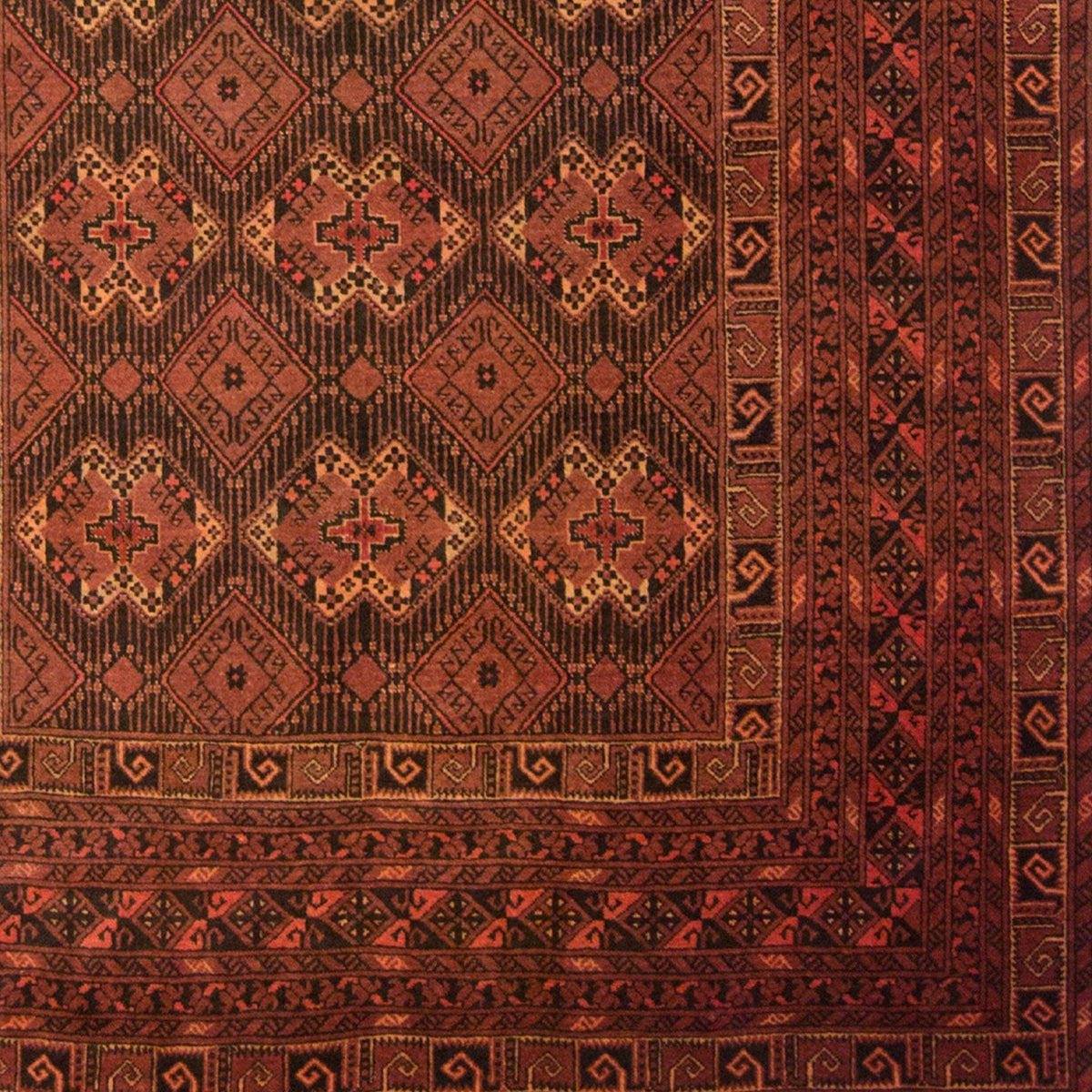 Vintage Hand-knotted 100% Wool Turkmen Rug 193cm x 295cm