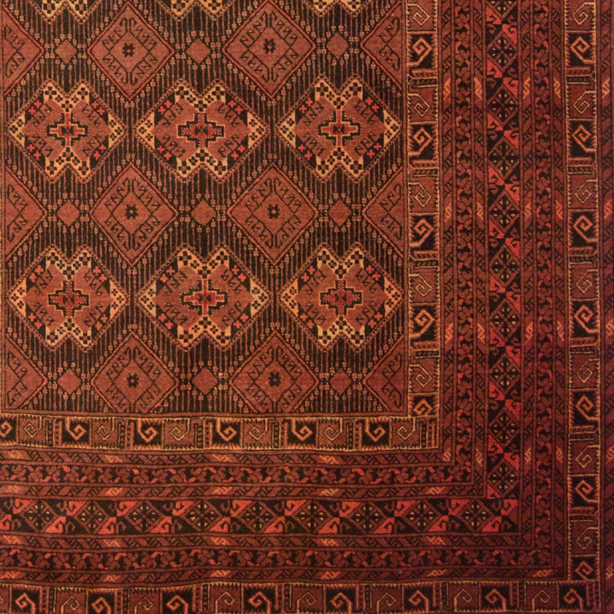 Vintage Hand-knotted 100% Wool Turkmen Rug 193cm x 295cm