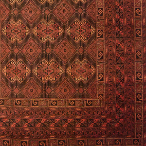 Vintage Hand-knotted 100% Wool Turkmen Rug 193cm x 295cm