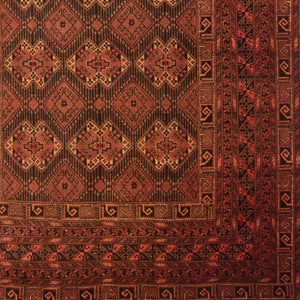 Vintage Hand-knotted 100% Wool Turkmen Rug 193cm x 295cm