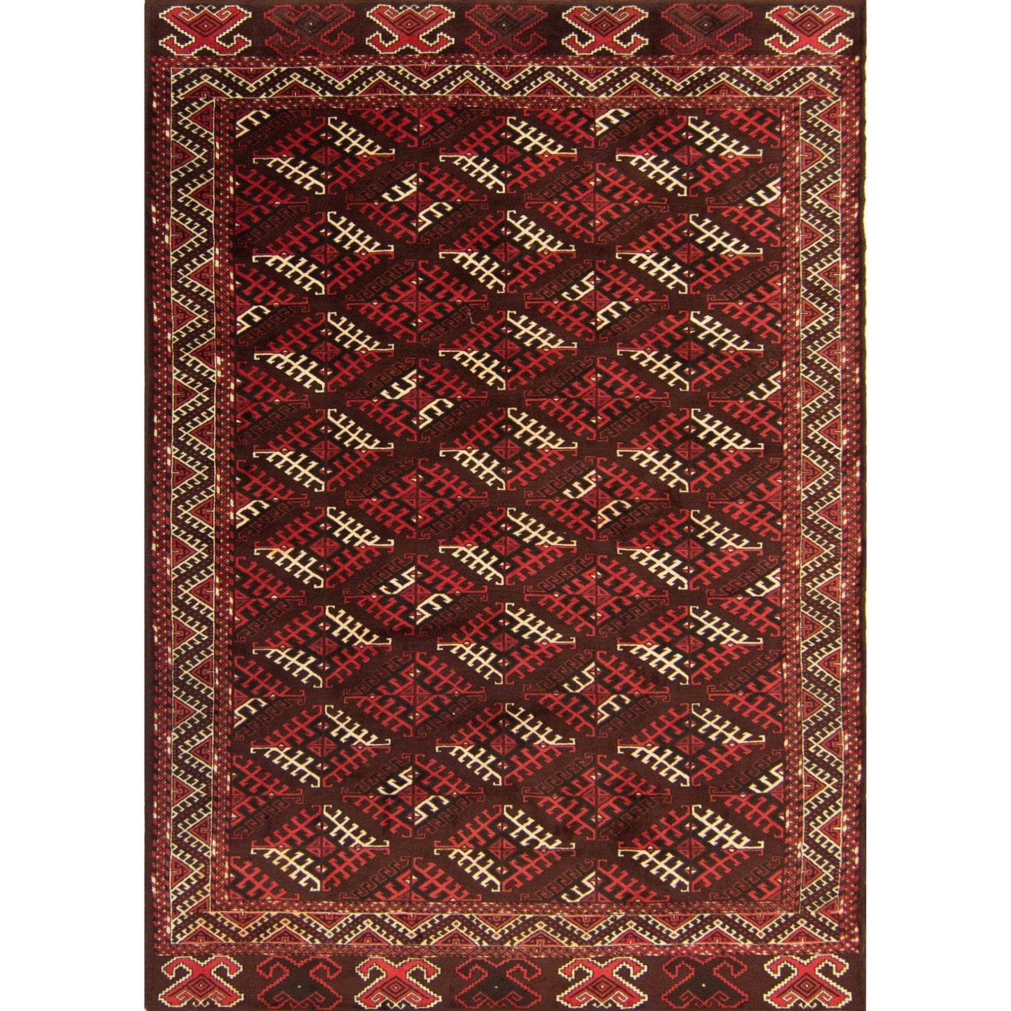 Fine Hand-knotted 100% Wool Persian Turkmen Rug 225cm x 330cm