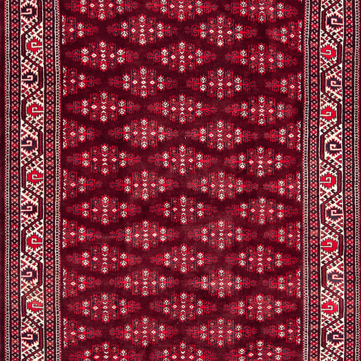 Fine Hand-knotted 100% Wool Turkmen Rug 208cm x 331cm