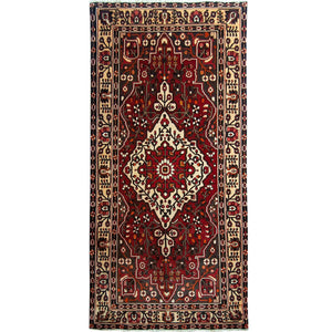 Hand-knotted Wool Vintage Bakhtiari Persian Runner 149cm x 305cm