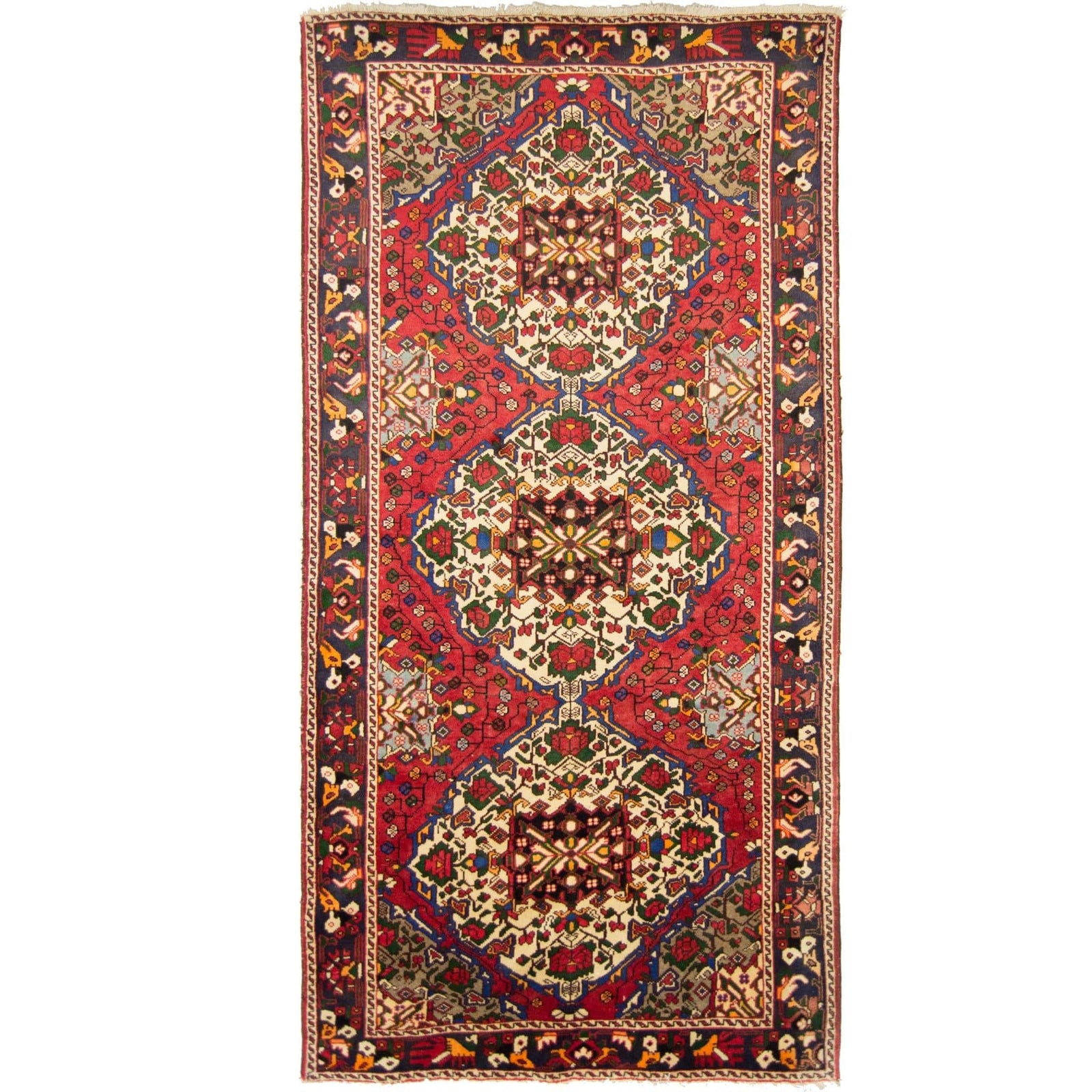 Hand-knotted Wool Persian Bakhtiari Rug 157cm x 302cm