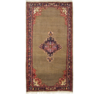 Vintage Hand-knotted Persian Wool Bijar Rug 145cm x 278cm