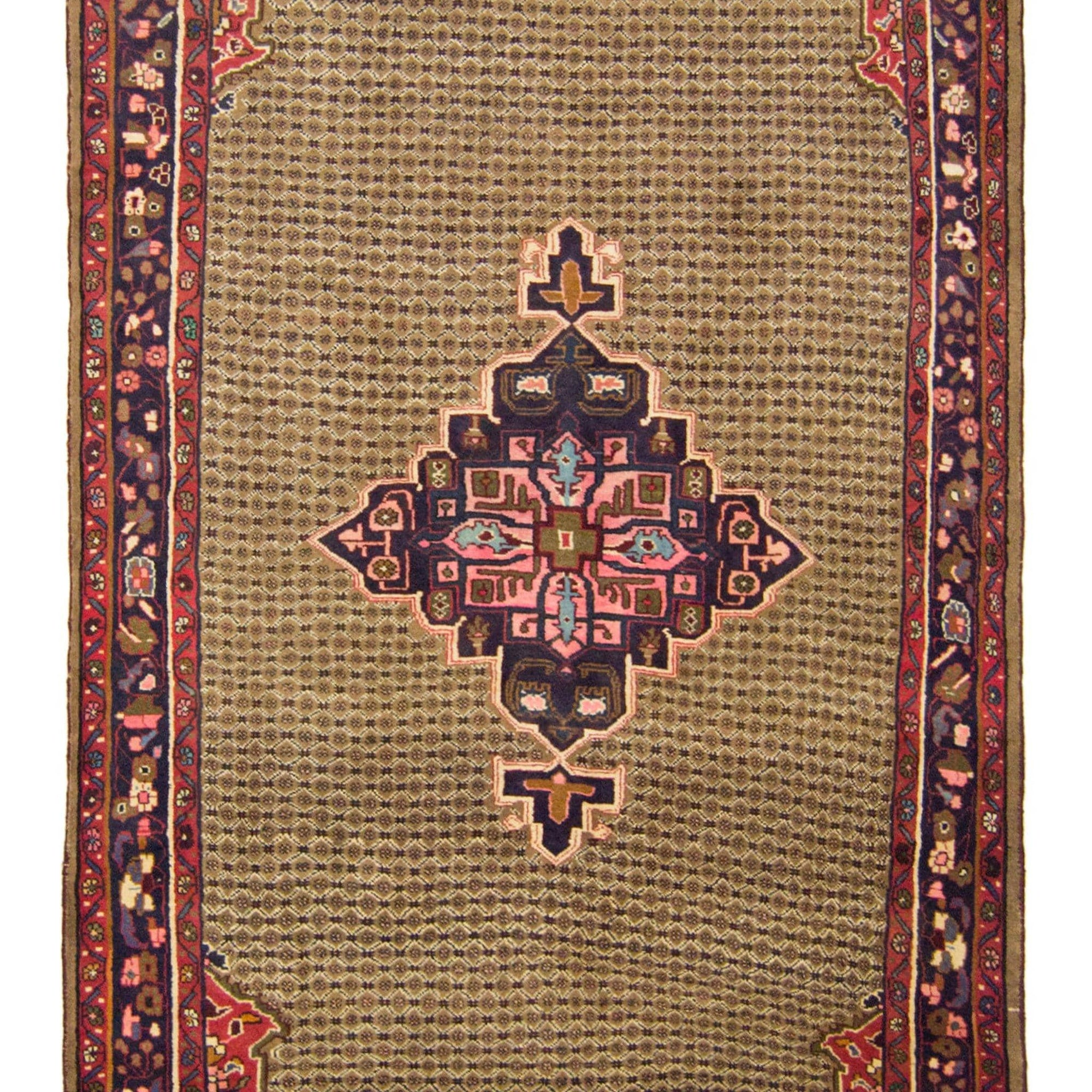 Vintage Hand-knotted Persian Wool Bijar Rug 145cm x 278cm