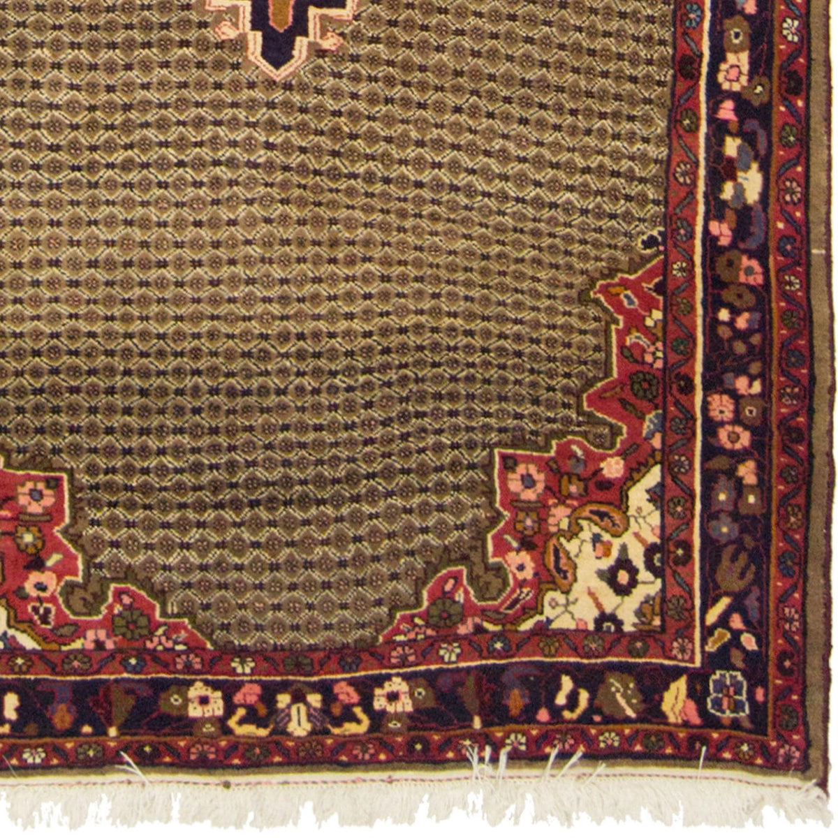 Vintage Hand-knotted Persian Wool Bijar Rug 145cm x 278cm