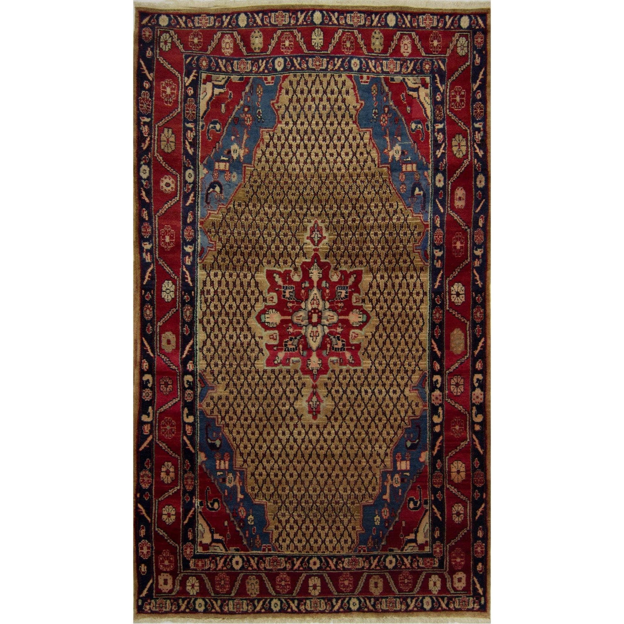 Tribal Hand-knotted Persian Wool Bijar Rug 150 cm x 270 cm