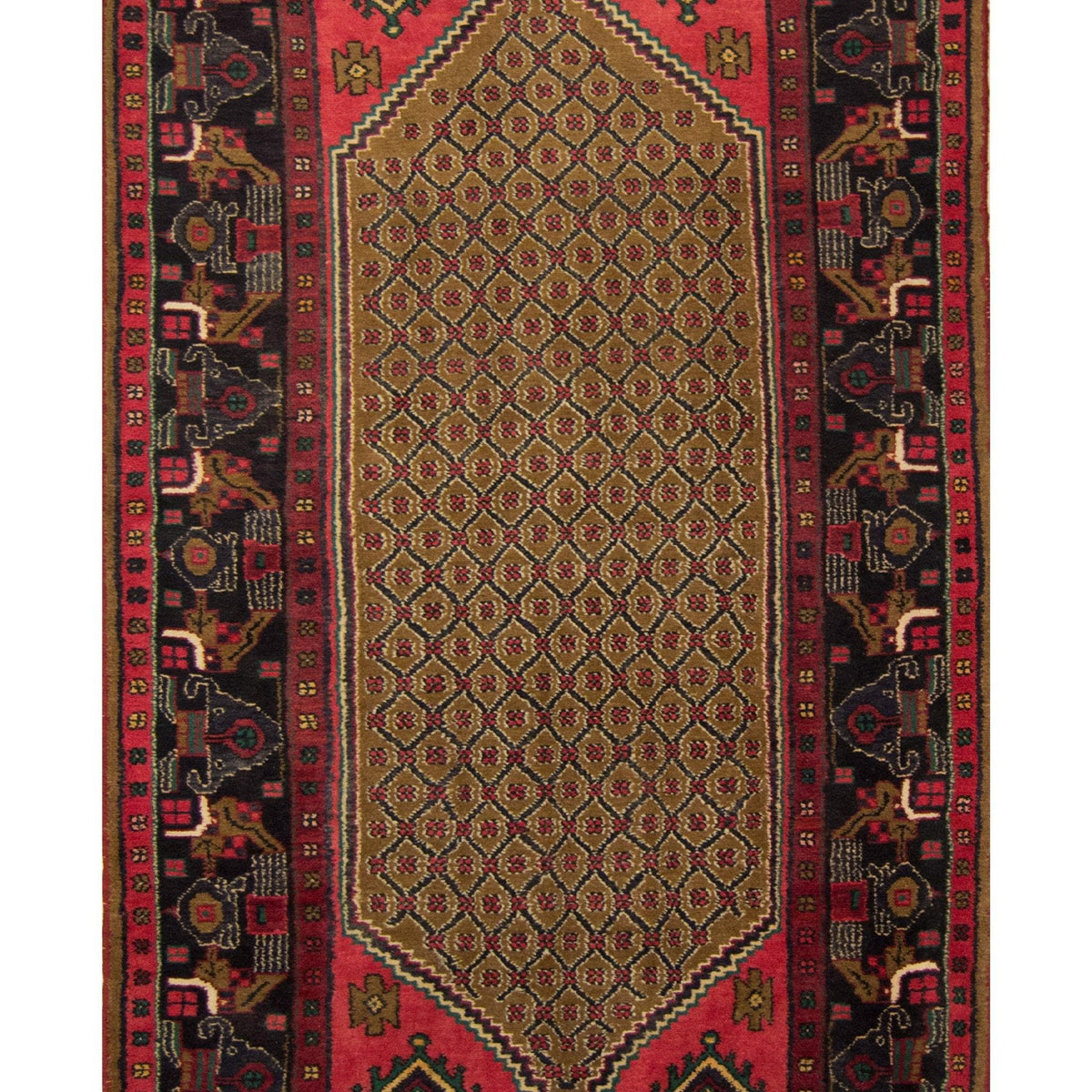 Hand-knotted Tribal Persian Wool Bijar Rug 123cm x 250cm