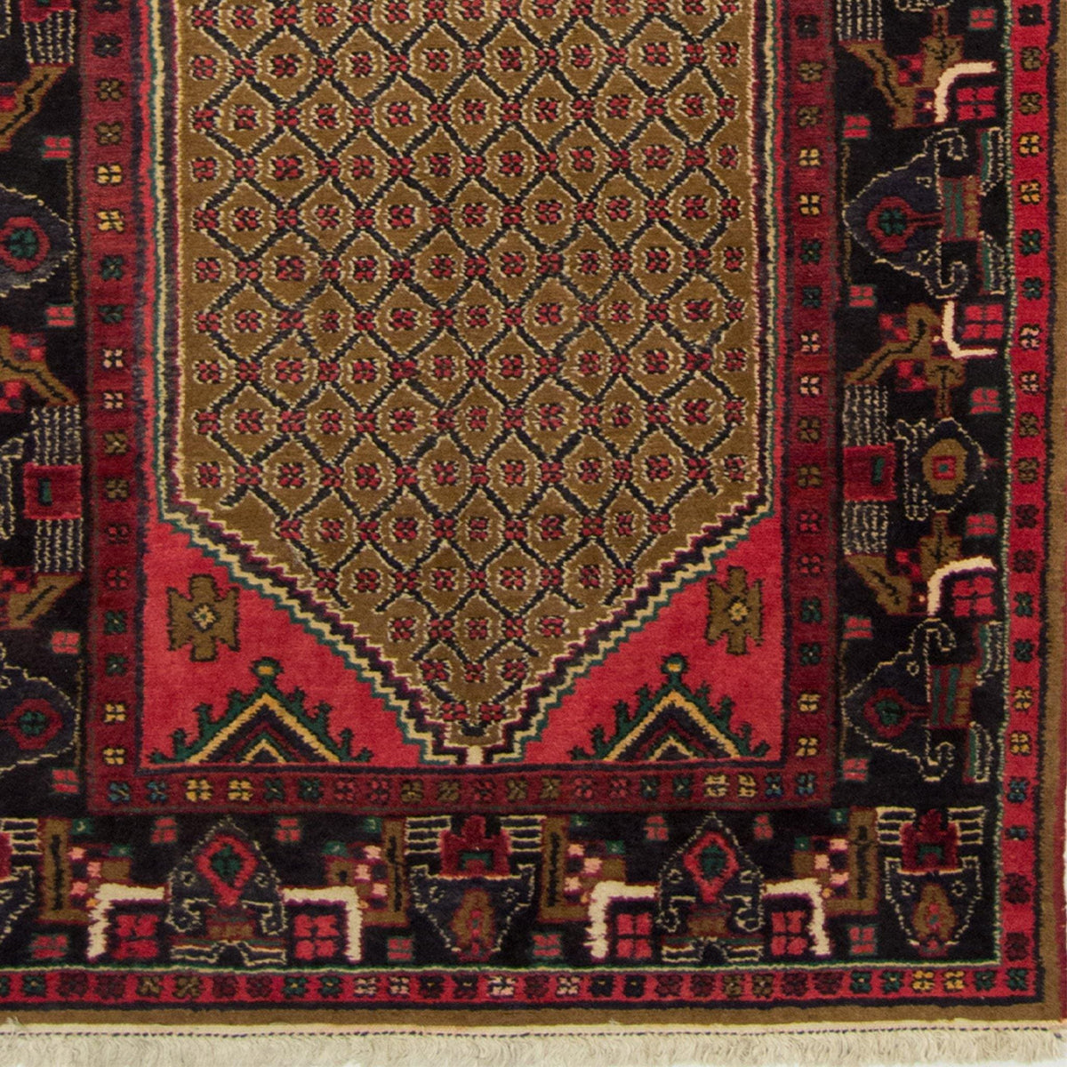 Hand-knotted Tribal Persian Wool Bijar Rug 123cm x 250cm