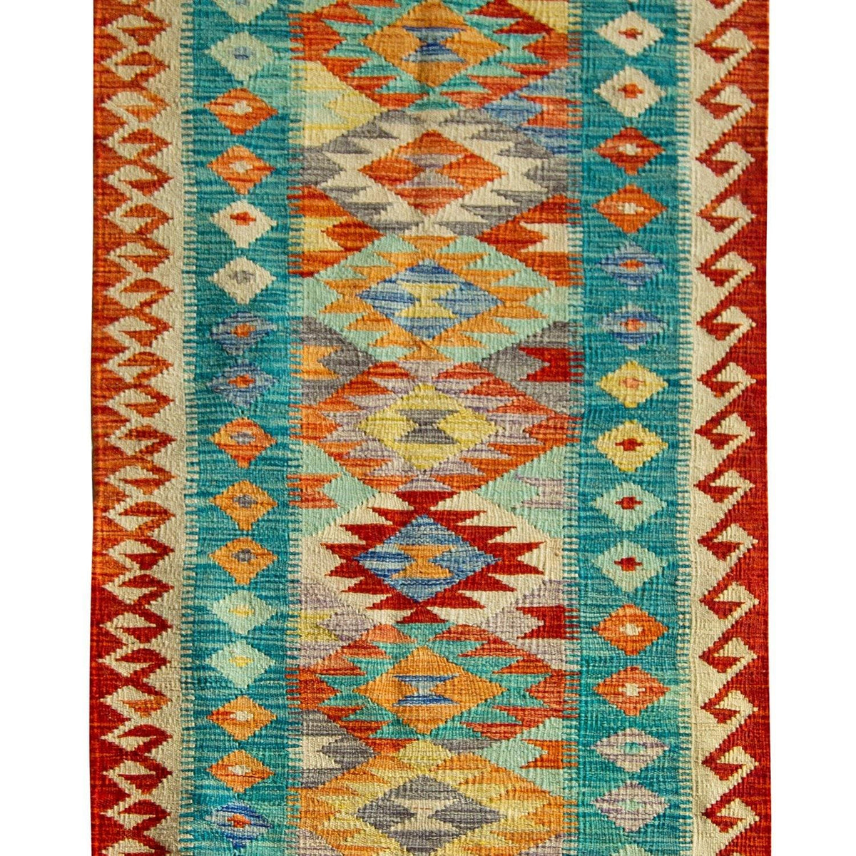Hand-woven Wool Kilim Runner 81cm x 290cm