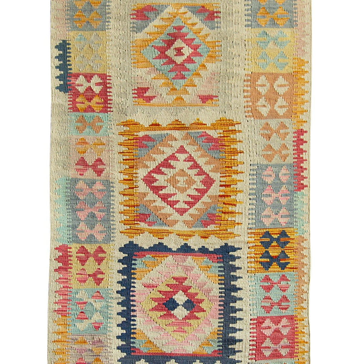 Hand-woven Wool Chobi Kilim Runner 81cm x 298cm