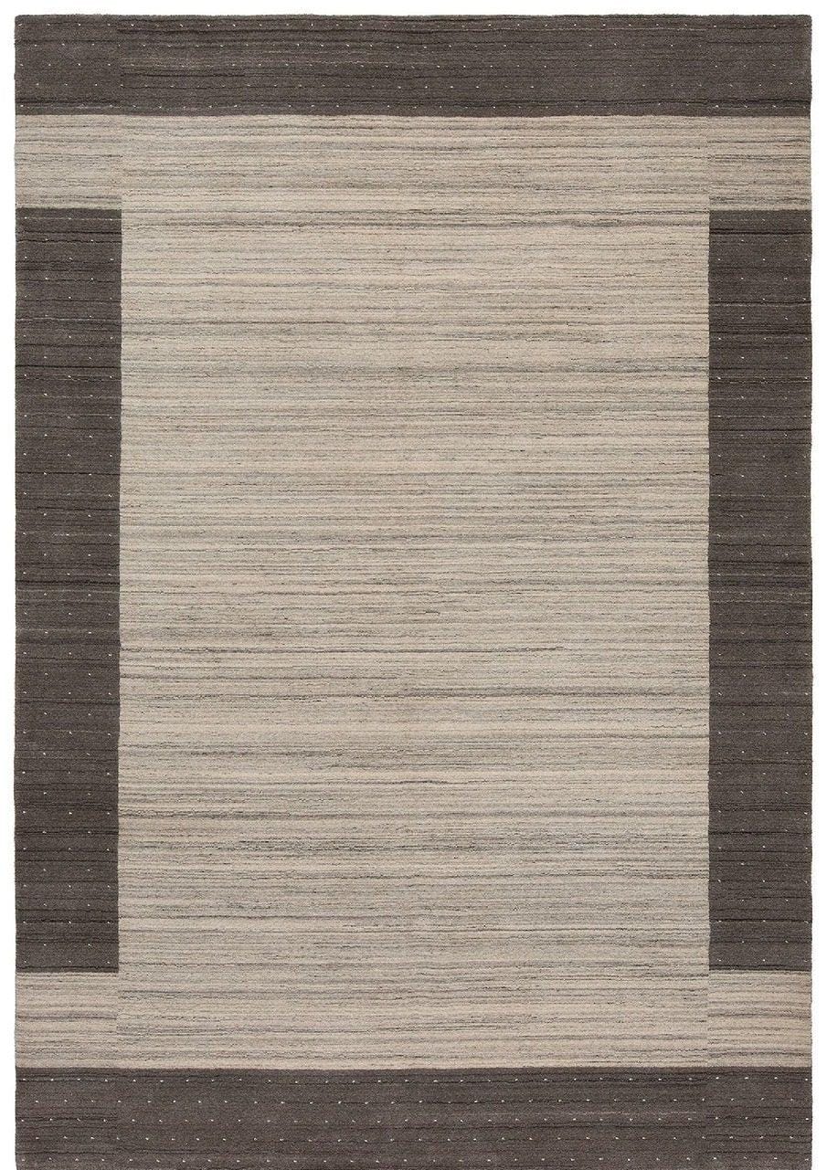 Modern Cream & Grey Wool Rug