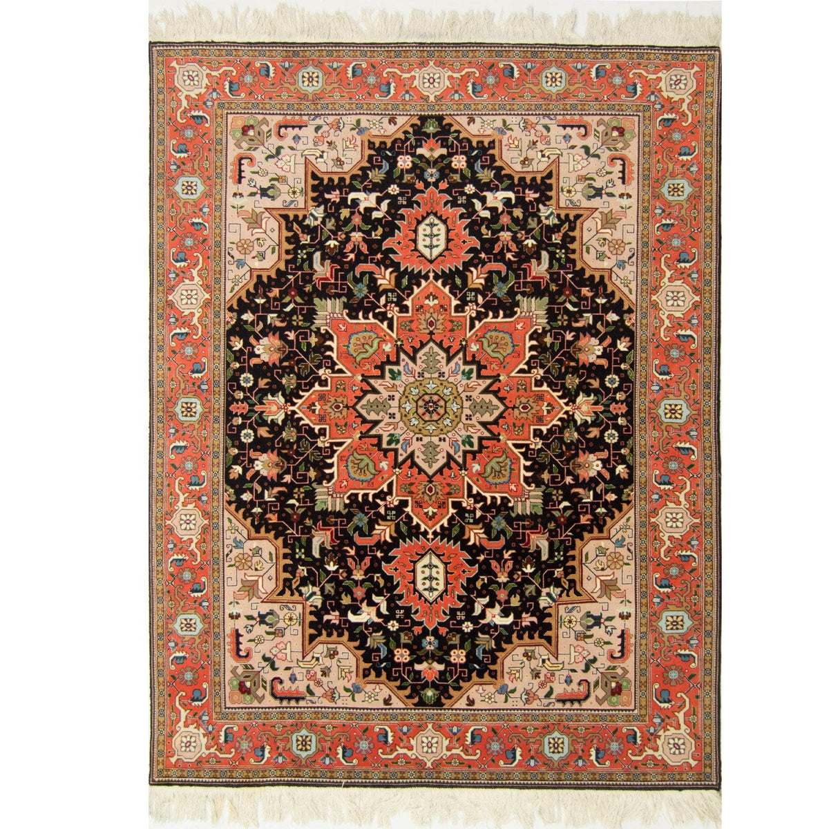 Fine Hand-knotted Wool &amp; Silk Tabriz Persian Rug 151cm x 200cm