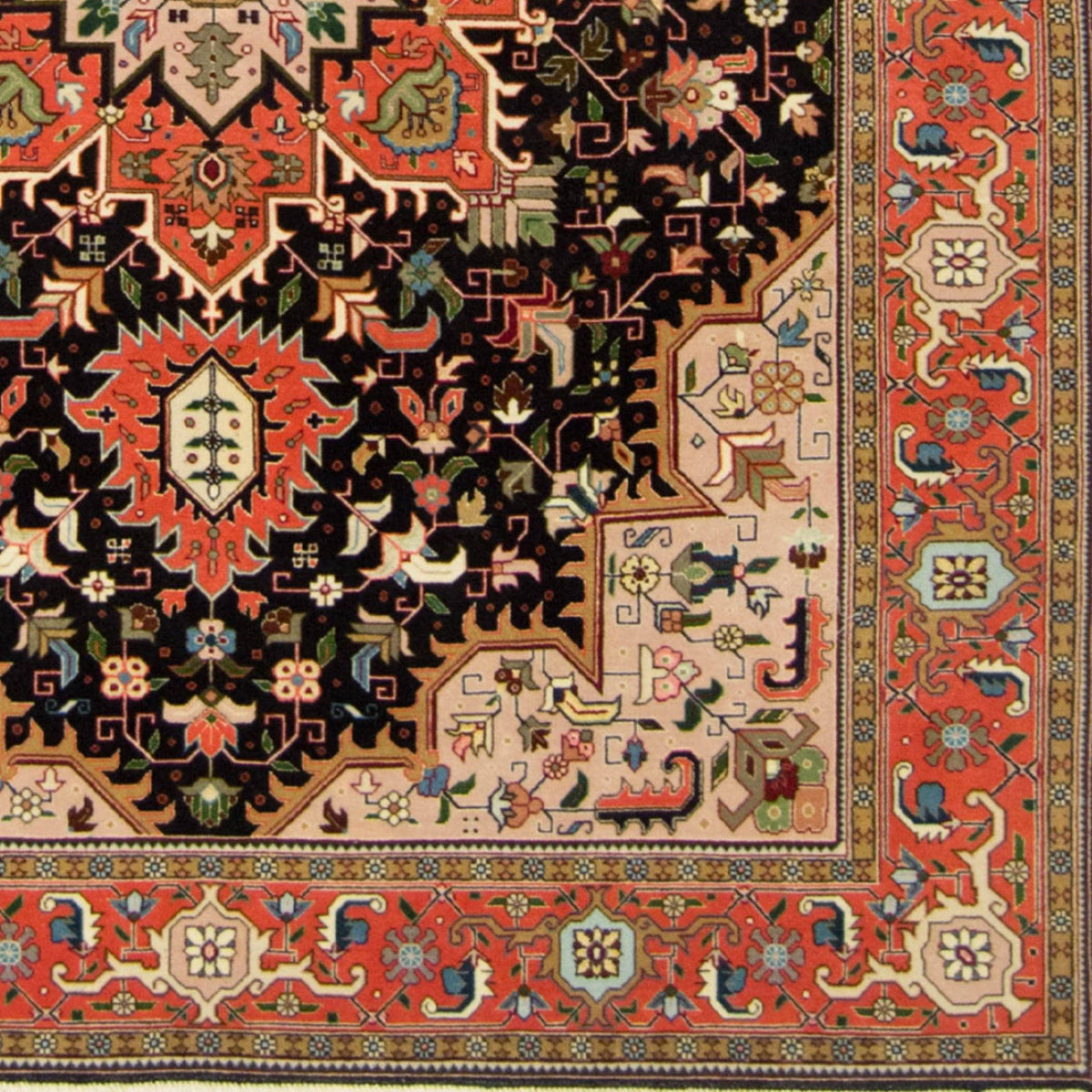 Fine Hand-knotted Wool &amp; Silk Tabriz Persian Rug 151cm x 200cm
