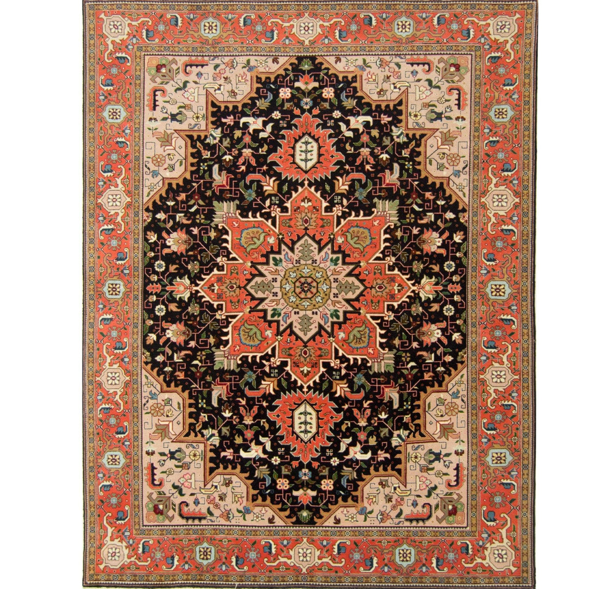 Fine Hand-knotted Wool & Silk Tabriz Persian Rug 151cm x 200cm