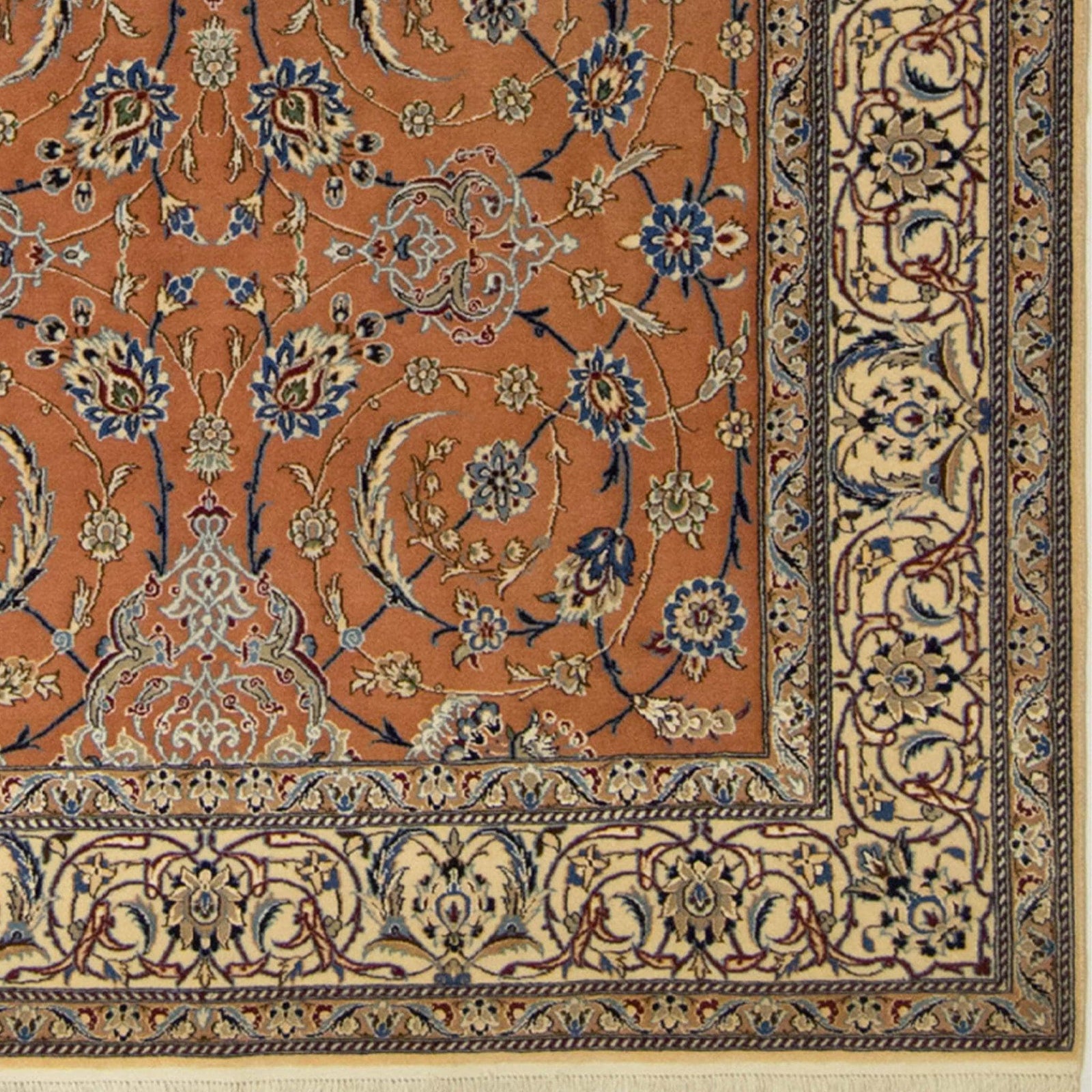 Authentic Persian Fine Hand-knotted Wool & Silk 3LAA Nain Rug ( SIGNED HABIBIAN )
