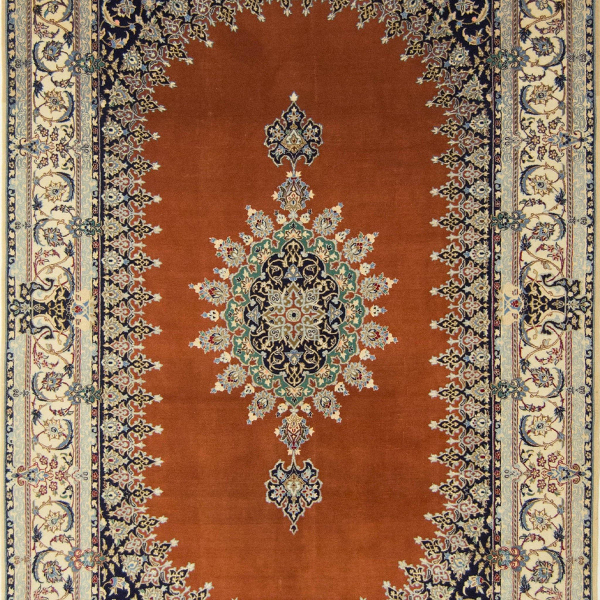 Authentic Fine Persian Hand-knotted Wool & Silk 3 LAA Nain Rug ( SIGNED HABIBIYAN )