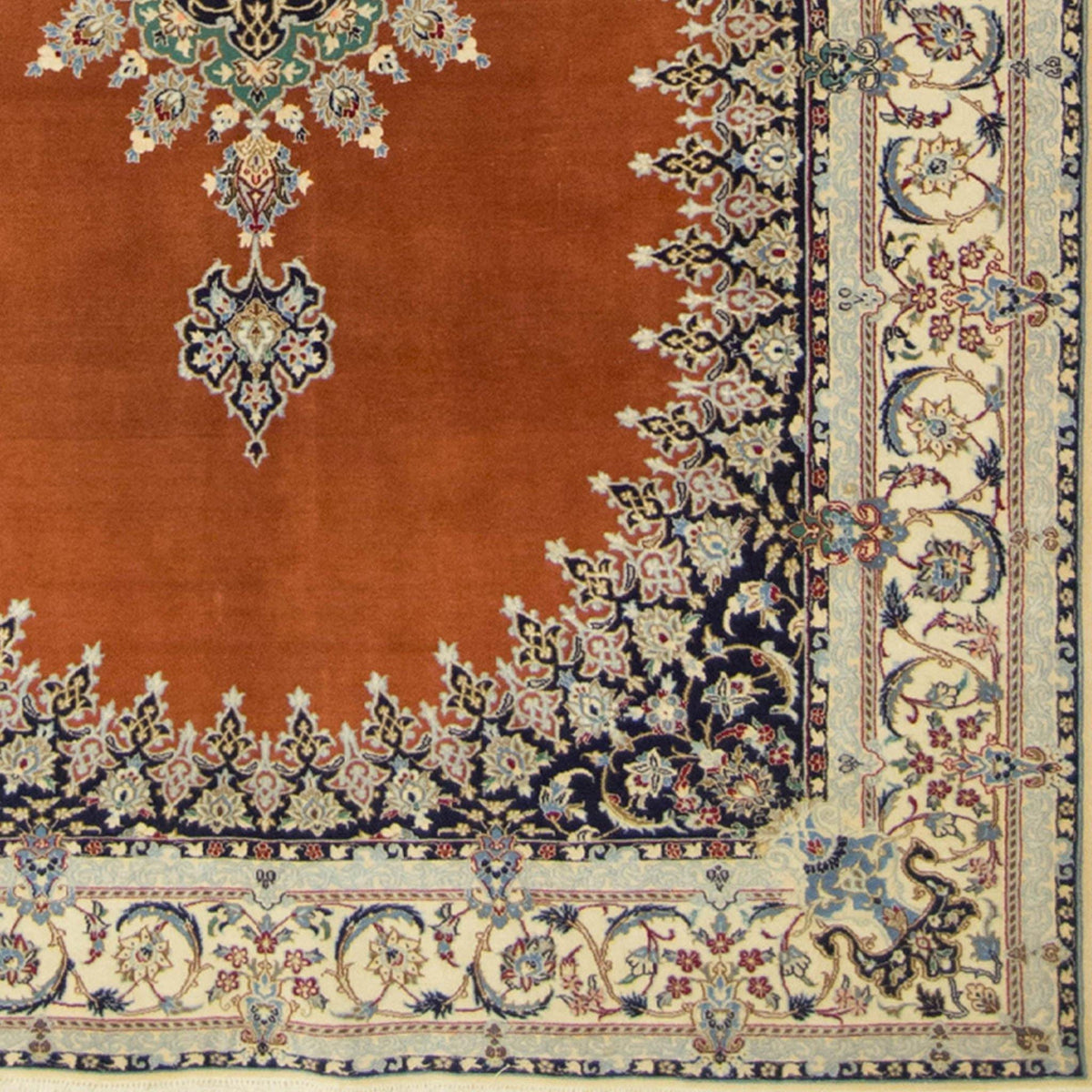 Authentic Fine Persian Hand-knotted Wool & Silk 3 LAA Nain Rug ( SIGNED HABIBIYAN )