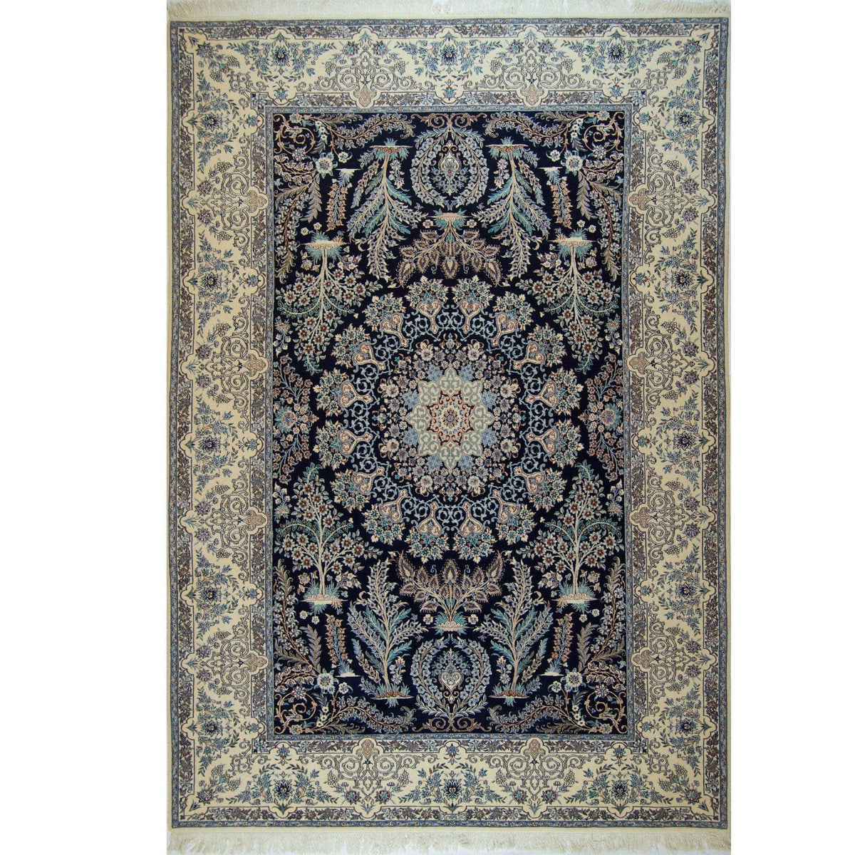 Genuine Super Fine Hand-knotted Persian Wool &amp; Silk Nain Rug (SIGNED HABIBIAN )