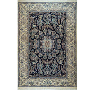 Genuine Super Fine Hand-knotted Persian Wool & Silk Nain Rug (SIGNED HABIBIAN )